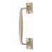Traditional Heavy Cast Offset Door Pull Handle - Screw Fix - 250mm Centres - Satin Nickel
