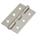 Pressed Butt Door Hinge - 64 x 40 x 1mm - Satin Stainless Steel - Pair