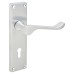 Exel Satin Chrome Victorian Scroll Keyhole Lock Door Handle - 155 x 42mm