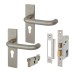 Light Duty Euro Lock Door Handle on Backplate Fire Door Kit - Size 3 - Push/Pull - Satin Stainless Light Duty Euro Lock Door Handle on Backplate Fire Door Kit - Size 3 - Push/Pull - Satin Stainless