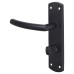 Exel Matt Black Arched Bathroom Door Handle - 172 x 44mm - LH