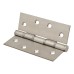 Washered Stainless Steel Butt Door Hinge - 100 x 76 x 2mm - Satin Stainless Steel - Pair