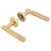 Exel Satin Brass Knurled Door Handles on Round Rose - Remi Range 