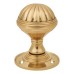 Exel Fluted Mortice Door Knob - 65mm Rose Diameter - Polished Brass