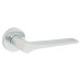 Jedo Polished Chrome Fire Rated Door Handles on Round Rose - Geo Range 