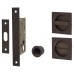 Heritage Brass by M Marcus Square Flush Privacy Handle Set with Lock - Matt Bronze