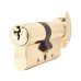 Exel 5 Pin 60mm Euro Thumbturn Cylinder - 30mm Turn + 30mm - Pol Brass - Keyed to Differ
