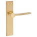 Exel Satin Brass Latch Door Handle - Farley Range - 200 x 42mm