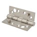 Security Ball Bearing Butt Door Hinge - 102 x 76 x 3mm - Satin Stainless Steel - Pair