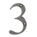76mm Screw Fix Door Numeral - 3 - Bright Bronze