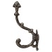 Olde Forge Single Hat & Coat Hook - 180mm Height - Lacquered Iron
