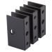Pro Toilet Cubicle Wall Bracket - 12-13mm Panels - Black Textured - Pack of 3