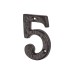 Elan 76mm Screw Fix Door Numeral - 5 - Metalized Antique Black Iron