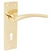 Exel Polished Brass Keyhole Lock Door Handle - Rimini Range - 151 x 42mm