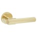 Hampstead Satin Brass Knurled Door Handles on Round Rose - Orla Range 