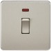 Knightsbridge 20A 1 Gang DP Screwless Flat Plate Appliance Switch with Neon - Brushed Chrome