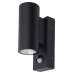 Hampstead 3W LED Outdoor Up & Down Wall Light with PIR - IP54 - 3000K Warm White - Matt Black