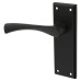 Serozzetta by Carlisle Brass Matt Black Latch Door Handle - Venti Range - 150 x 50mm