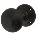 Exel Reeded Beehive Mortice Door Knob Kit - 60mm Rose Diameter - Matt Black