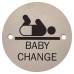 Exel Baby Change Door Sign - 75mm Diameter - Satin Stainless Steel