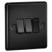 Knightsbridge 10AX 3 Gang 2 Way Round Edge Light Switch - Matt Black