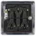 Knightsbridge 10AX 3 Gang 2 Way Round Edge Light Switch - Matt Black