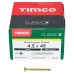 TIMCO Classic Pozi Countersunk Wood Screws - 4.5 x 45mm - Yellow Zinc - Pack of 200