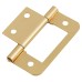 Flush Cabinet Hinge - 50 x 36 x 1mm - Polished Brass - Pack of 10 Pairs