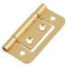 Flush Cabinet Hinge - 50 x 36 x 1mm - Polished Brass - Pack of 10 Pairs