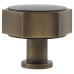 Alexander & Wilks Vesper Hex Cabinet Knob - 40mm Diameter - Antique Brass