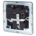 Knightsbridge 13A 1 Gang Screwless Flat Plate Switched DP Socket - Anthracite Grey/Black Inserts