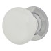 Exel Porcelain Mortice/Rim Door Knob - 60mm Rose Diameter - White and Chrome 