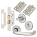 Exel 19mm Return to Door Bathroom Lock Door Handle on Rose Kit - Aluminium