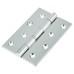 Double Phosphor Bronze Washered Butt Door Hinge - 100 x 67 x 4mm - Polished Chrome - Pair