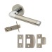 Excel Polished Chrome/Satin Nickel Privacy Door Handles on Round Rose - Roma Range