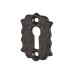 Olde Forge Floral Escutcheon - 48 x 32mm - Keyhole - Antique Black Iron