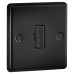 Knightsbridge 13A 1 Gang Round Edge Unswitched Fused Spur - Matt Black