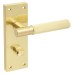 Exel Satin Brass Knurled Bathroom Door Handle - Remi Range - 155 x 55mm