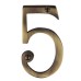 Heritage Brass by M Marcus 76mm Screw Fix Door Numeral - 5 - Antique Brass