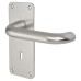 Exel Satin Aluminium 20mm Return to Door Keyhole Lock Door Handle - 160 x 64mm