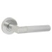 Jigtech Polished Chrome Knurled Door Handles on Round Rose - Tactil Range 