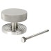 From The Anvil Brompton Round Knurled Centre Door Knob on Beehive Rose - 90mm Rose - Sat Stainless