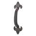 Olde Forge Fleur de Lys D-Bar Door Pull Handle - Screw Fix - 130mm Centres - Antique Black Iron