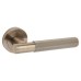 Exel Antique Brass Knurled Door Handles on Round Rose - Remi Range 