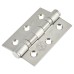 Twin Ball Bearing Grade 7 Butt Fire Door Hinge - 76 x 51 x 2mm - Satin Stainless Steel - Pair