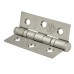 Twin Ball Bearing Grade 7 Butt Fire Door Hinge - 76 x 51 x 2mm - Satin Stainless Steel - Pair