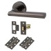 Exel Sophia Latch Door Handle on Rose Kit - Black Nickel