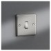 Knightsbridge 10AX 1 Gang 2 Way Round Edge Light Switch - Brushed Chrome