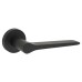 Jedo Matt Black Fire Rated Door Handles on Round Rose - Geo Range 