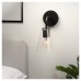 Exel Noord Knurled Indoor Wall Light - Matt Black Fittings and Hooded Clear Glass Shade 